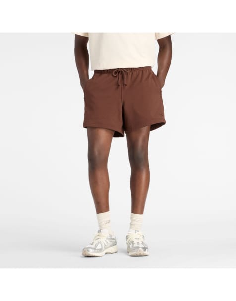 New Balance - Athletics - Pantalones cortos de 5" marrón tostado de felpa rizada - view 1