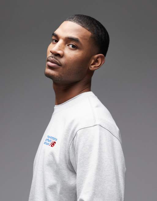 New Balance Athletics premium logo sweatshirt in heather grey, 4 of 5