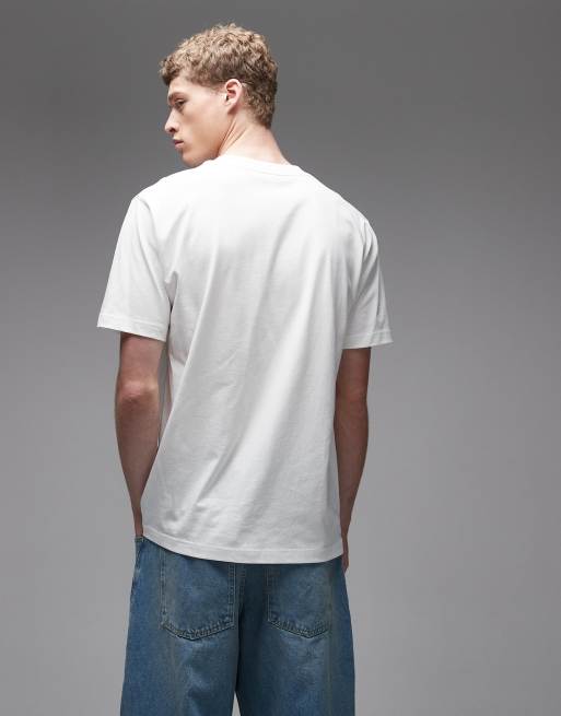New Balance Athletics premium relaxed chest logo t-shirt in off white, 3 of 5