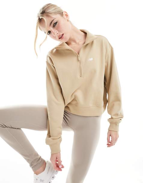 New Balance Athletics remastered french terry 1/4 zip in brown - view 1