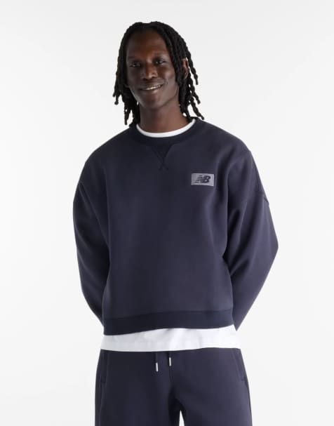 New Balance - Athletics - Sudadera azul noche oscura con cuello redondo de felpa - view 1