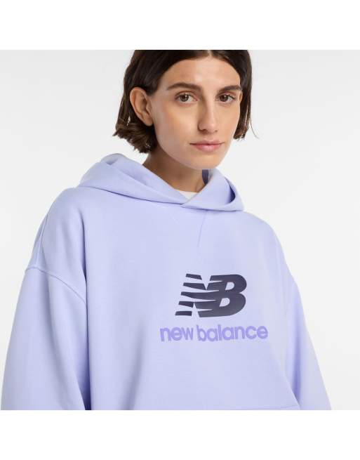 New Balance - Athletics - Sweat à capuche en tissu éponge avec logo - Lilas, 4 de 4