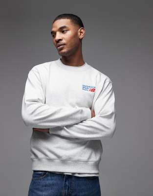 New Balance - Athletics - Sweat de qualité supérieure à logo - Gris chiné