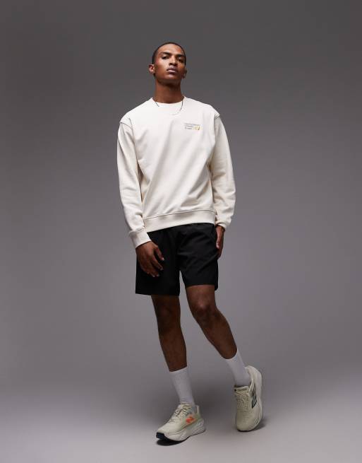 New Balance - Athletics - Sweat de qualité supérieure avec col ras de cou et logo - Blanc cassé, 2 de 5