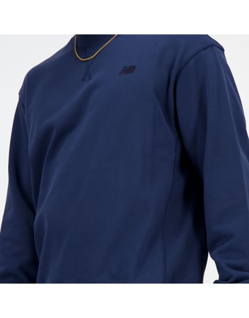 New Balance - Athletics - Sweat ras de cou en tissu éponge - Bleu marine, 4 de 4