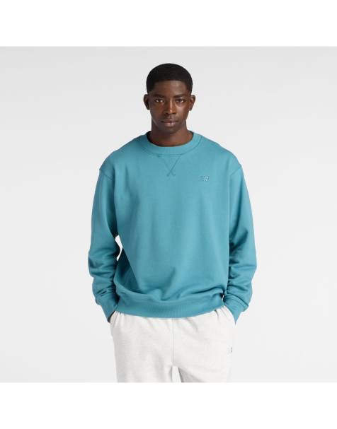 New Balance - Athletics - Sweater van badstof met ronde hals in groenblauw - view 1