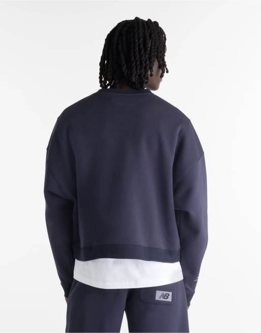 New Balance Athletics sweatshirt van fleece in donkerblauw, 2 van 4