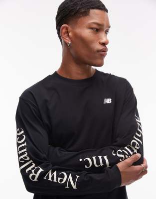 New Balance - Athletics - T-shirt à manches longues - Noir