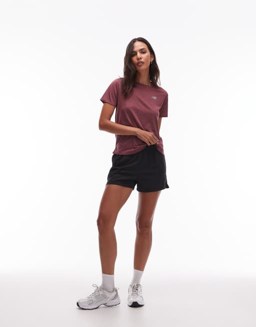 New Balance - Athletics - T-Shirt bordeaux mélange slavato, 3 di 4