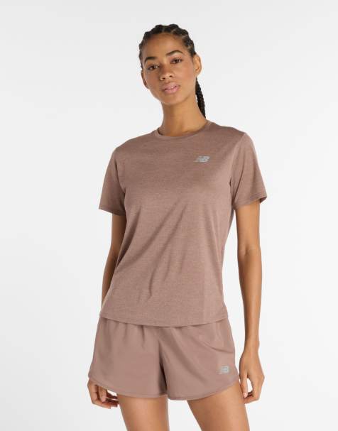 New Balance Athletics t-shirt in brown shadow heather