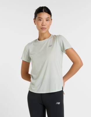 New Balance - Athletics - T-Shirt in Clay Ash Heather-Grün