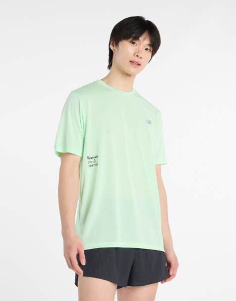 New Balance – Athletics – T-Shirt in leuchtendem Grün mit Print - view 1