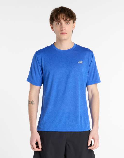 New Balance – Athletics – T-Shirt in meliertem Edelsteinblau