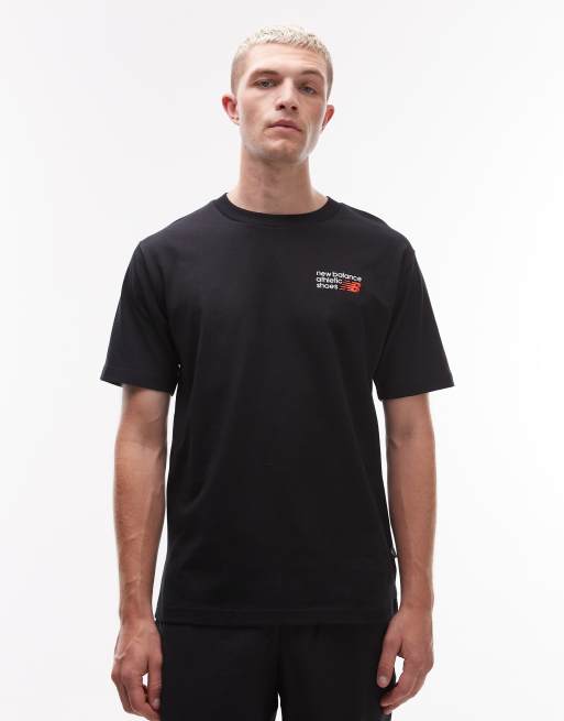 New Balance - Athletics - T-shirt premium nera con logo
