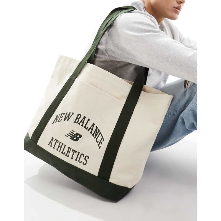 New Balance Athletics tote bag in off white and green | VolcanmtShops |  Durable New balance Serré Printed Accelerate