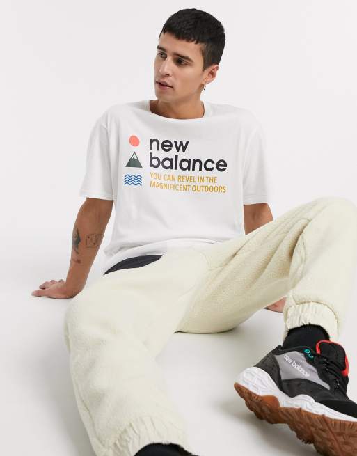 New Balance Athletics Trail t shirt in white ASOS