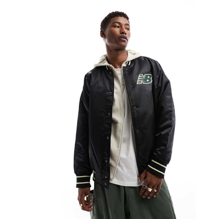 New Balance Athletics Varsity jacket in black