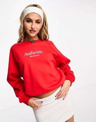 New Balance Authentic sweatshirt in red - ASOS Price Checker