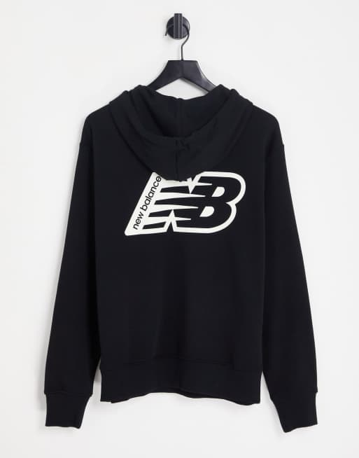 Black hoodie with designer brand online logos