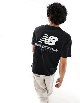 New Balance back print t-shirt in black