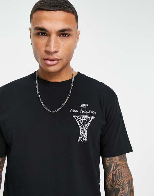 New Balance basketball logo t-shirt in black | ASOS