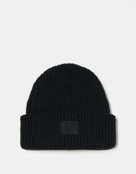 New Balance - Beanie met wafelstructuur in zwart - view 1