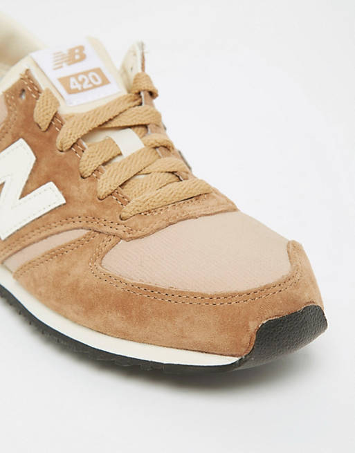 New Balance Beige Suede 420 Trainers