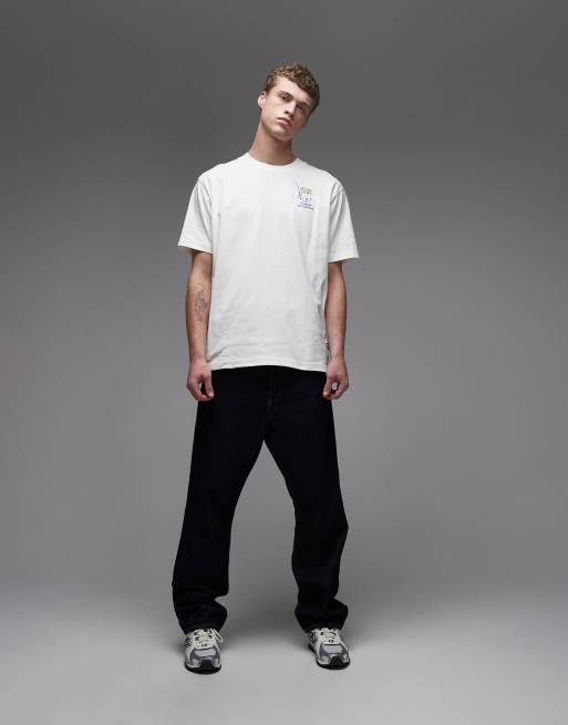 New Balance – Biały T-shirt z grafiką „Fish and Chips“, 2 z 5