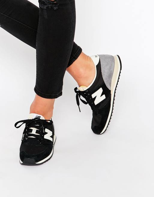 new balance 420 black and grey suede trainers womens