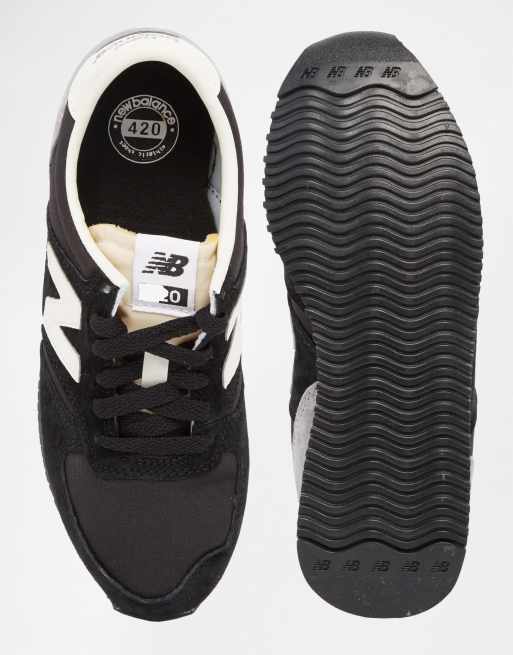 New balance 420 suede hot sale runner trainers in black