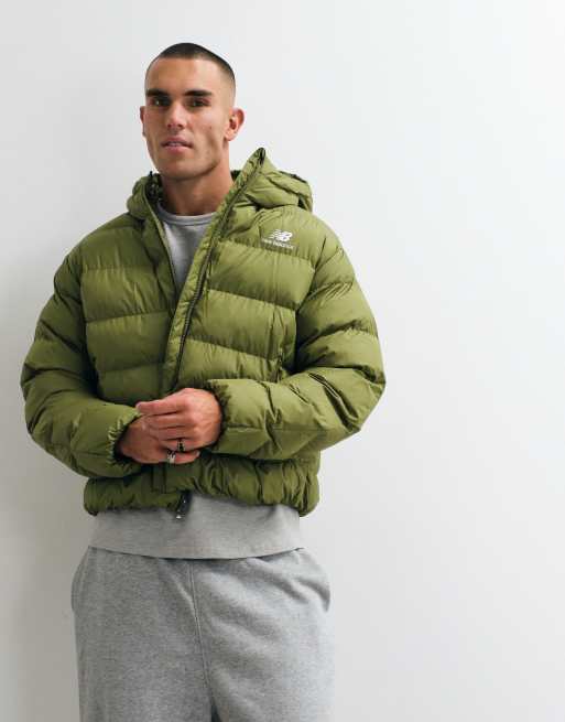 New Balance - Boston - Chaqueta acolchada verde deportivo, 3 de 5
