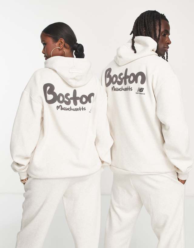 New Balance Boston unisex hoodie in cream