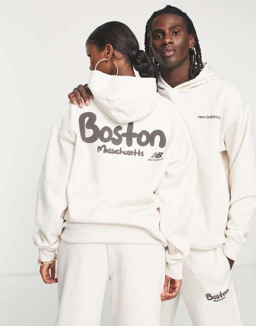 New Balance Boston unisex hoodie in cream, 2 of 4