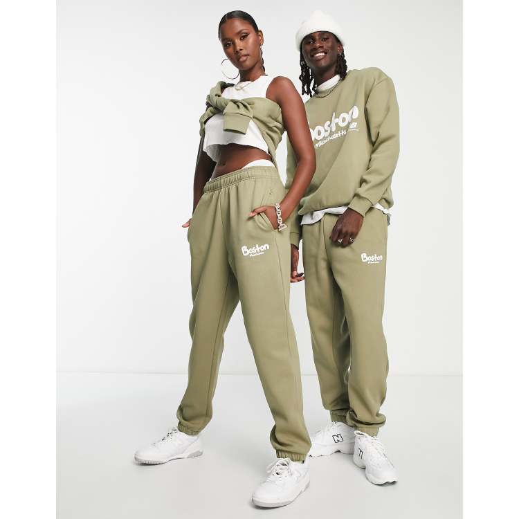 Nike oversized sweatpants in brown