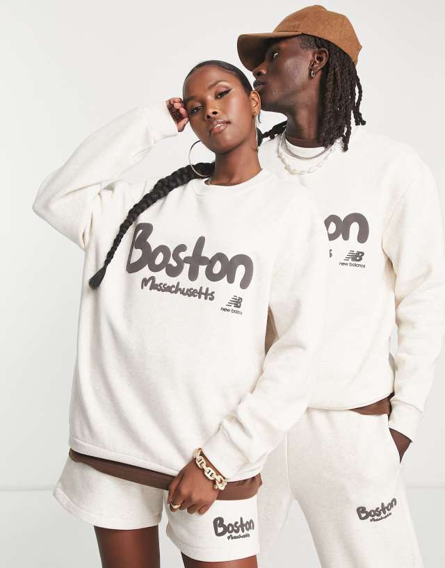 New Balance Boston unisex sweatshirt in cream