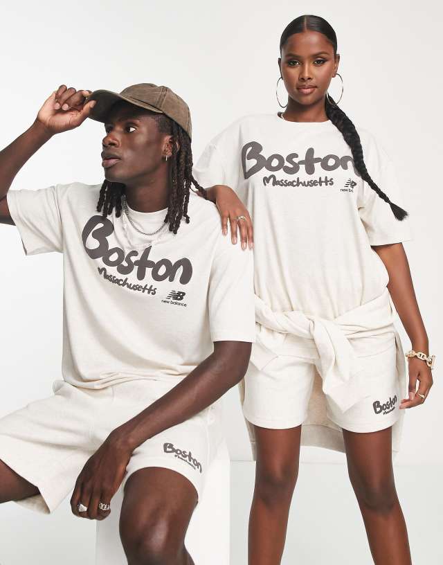 New Balance Boston unisex t-shirt in cream