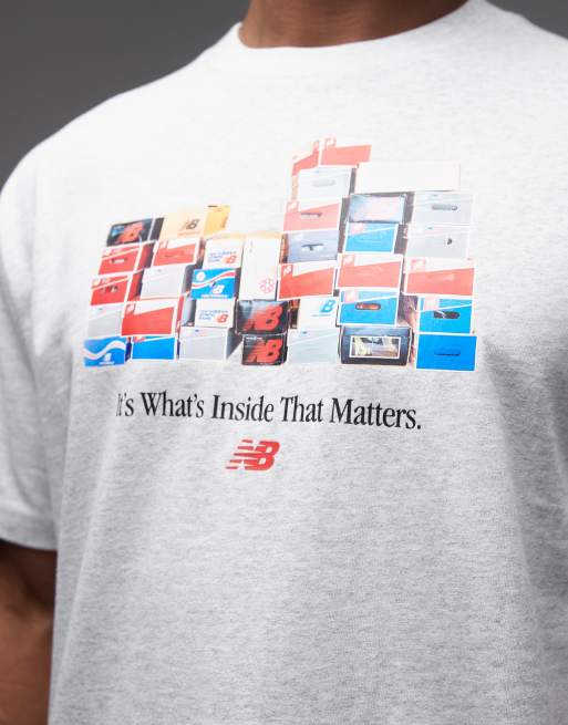 New Balance - Boxes - Gråmeleret T-shirt, 5 af 5