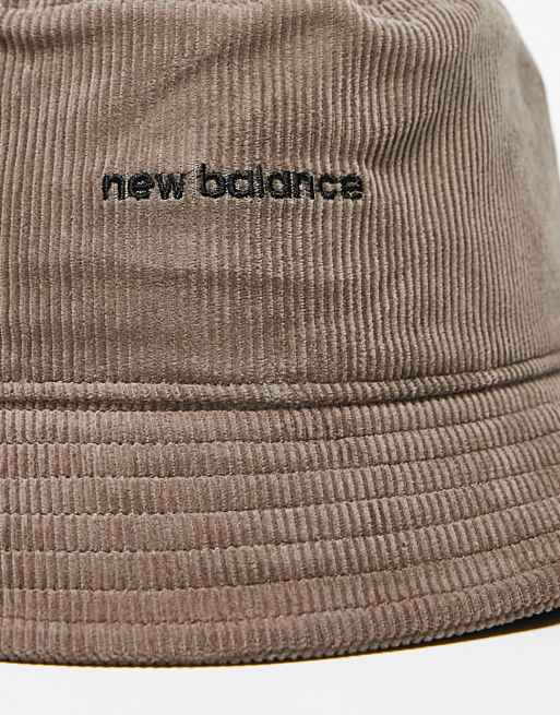 New Balance - Bucket hat van corduroy in paddenstoelgrijs, 2 van 4