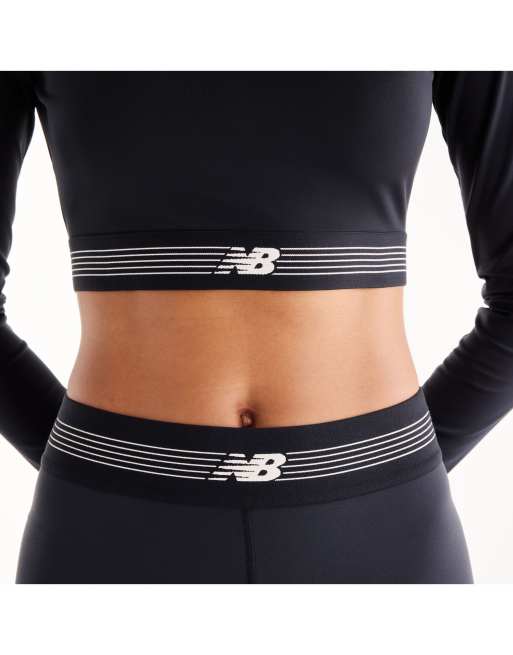 New Balance - camiseta ajustada de manga larga negra, 4 de 4