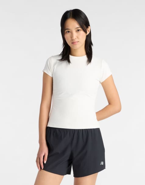 New Balance - Camiseta blanca entallada de canalé - view 1