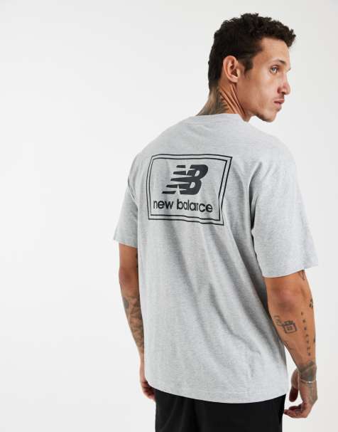 New Balance - camiseta con etiqueta tejida en gris - view 1