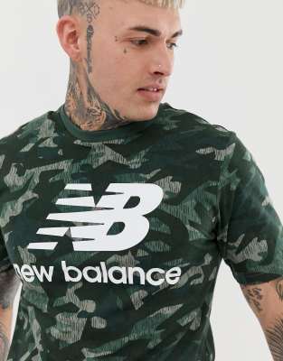 New Balance camo t-shirt in green | ASOS