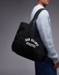 [New Balance] New Balance canvas tote bag in black and white One Size BLACK