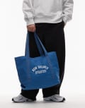 [New Balance] New Balance canvas tote bag in blue One Size Light blue