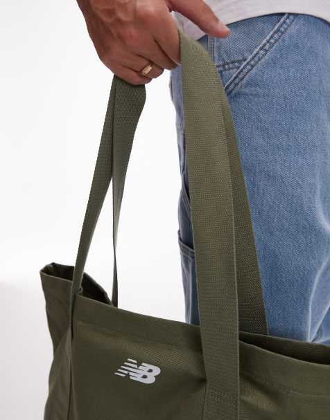New Balance canvas tote bag in khaki - view 2