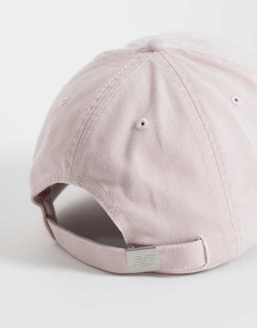 New Balance - Cappellino a 6 pannelli rosa chiaro con logo lineare, 2 di 3