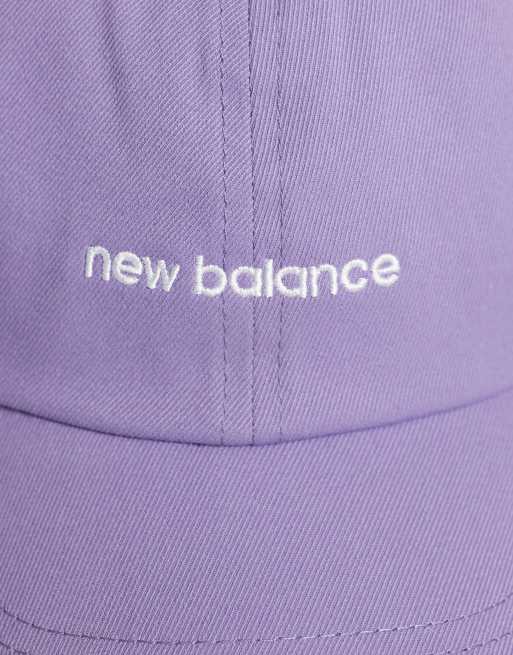 New Balance - Cappello da donna lilla a 6 pannelli con logo lineare, 3 di 3
