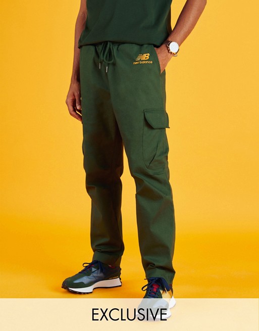 New Balance cargo trousers in green exclusive to ASOS