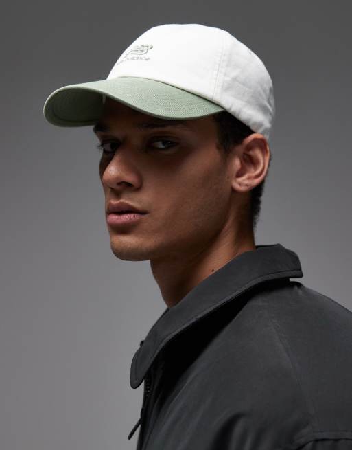 New Balance - Casquette à 6 pans avec logo superposé - Blanc cassé/vert, 2 de 3