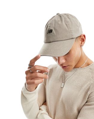 New Balance washed cap with logo in mushroom grey - ASOS Price Checker